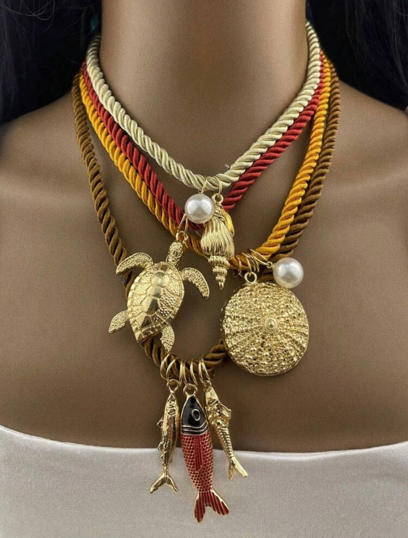FISH NECKLACE & EARRINGS SET