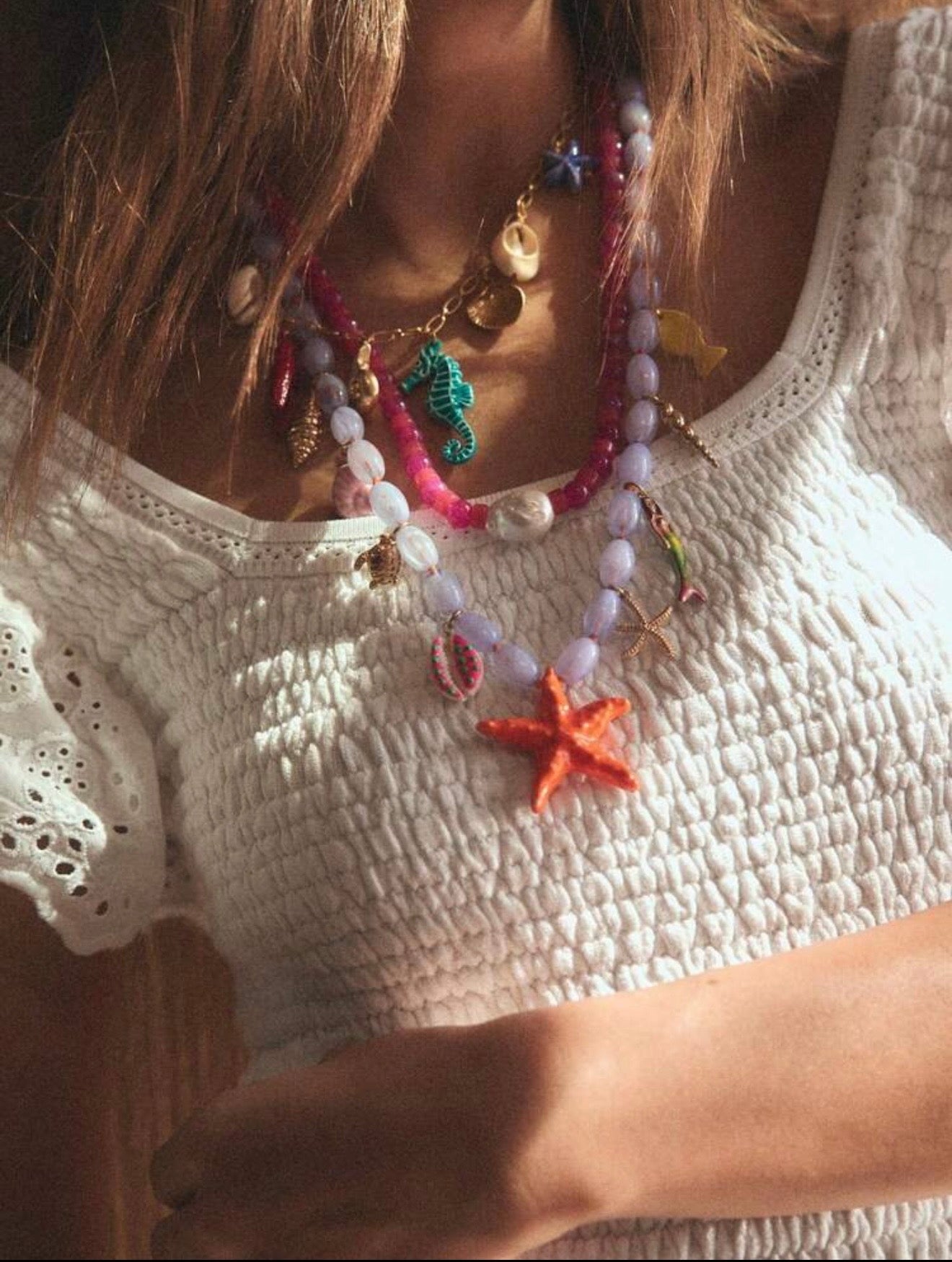 SUMMER PENDANT MULTI LAYER NECKLACES SET