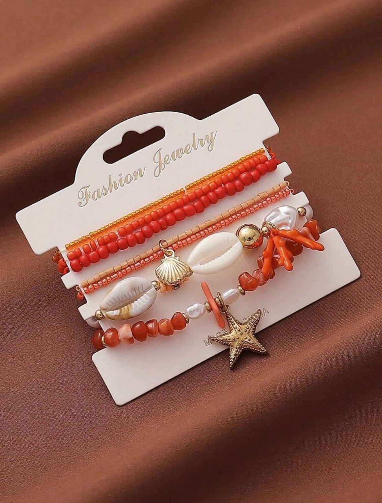 6 PCS BEADED ELASTIC BRACELET