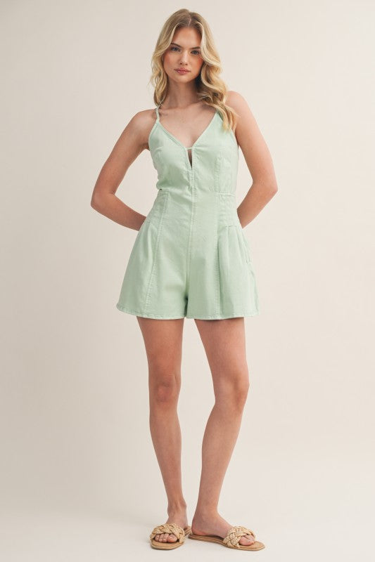 BACKLESS STRAPPY FLARE ROMPER
