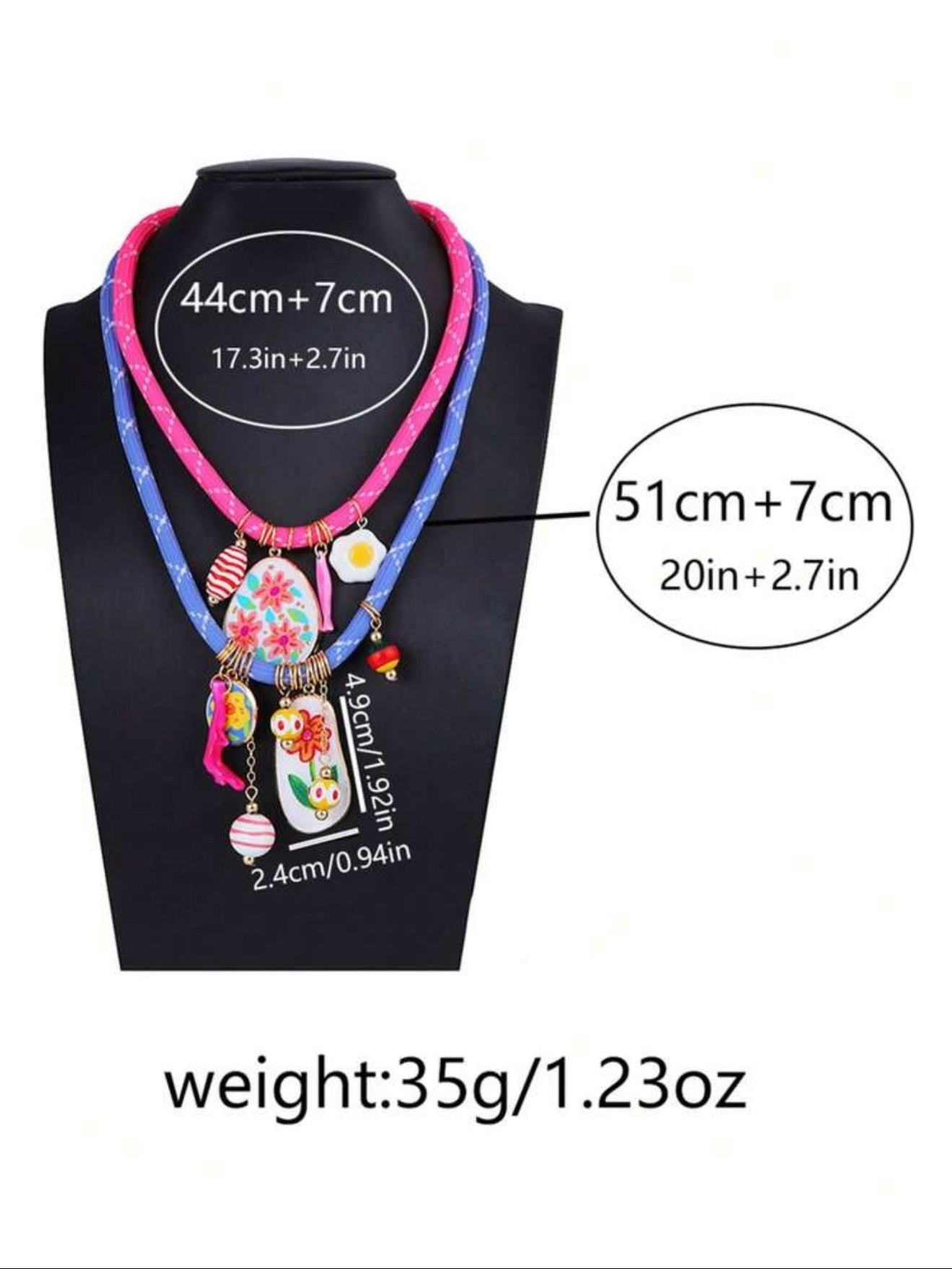 2 PCS CHARMS NECKLACE SET