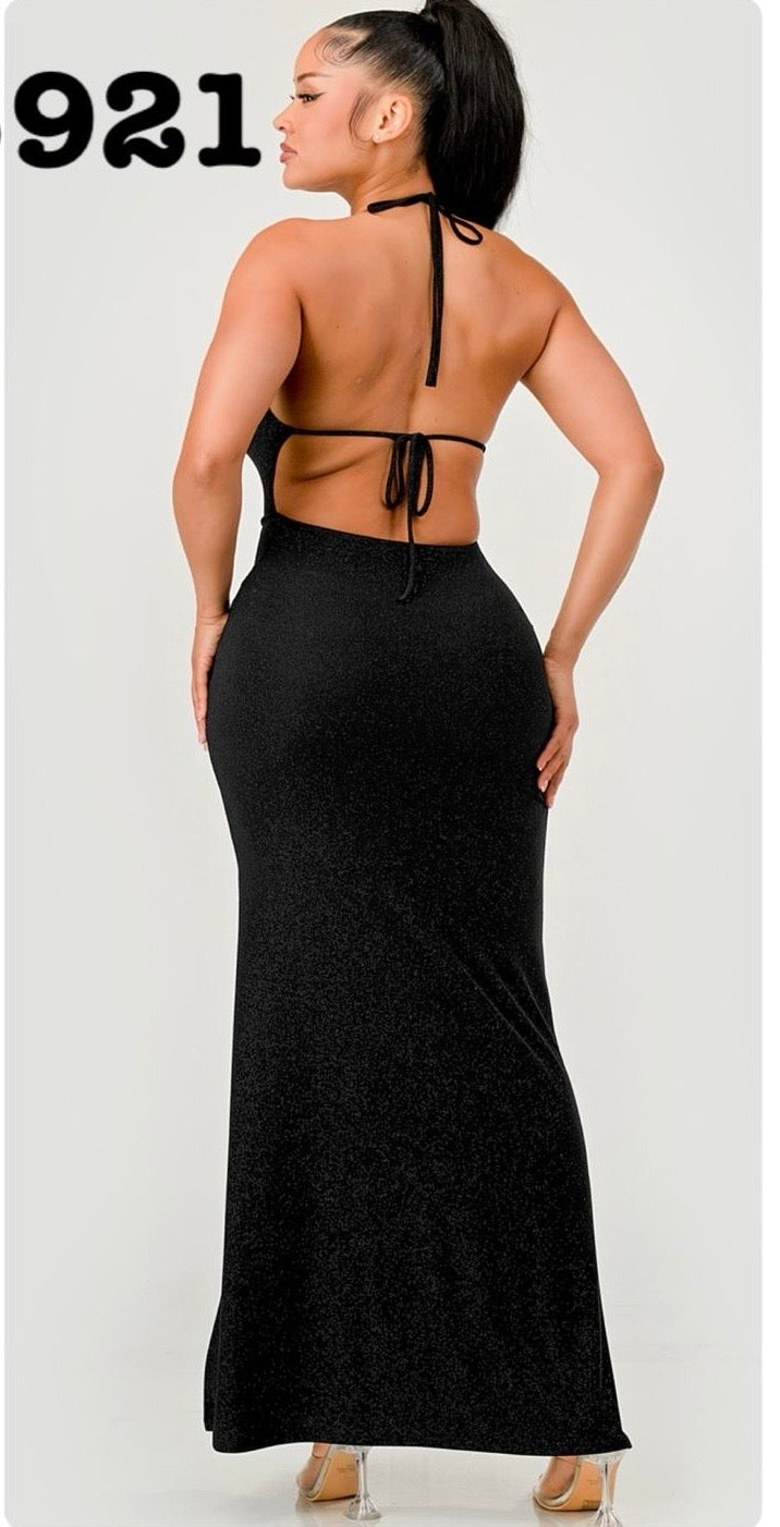 MAXI COCKTAIL DRESS WITH OPEN BACK