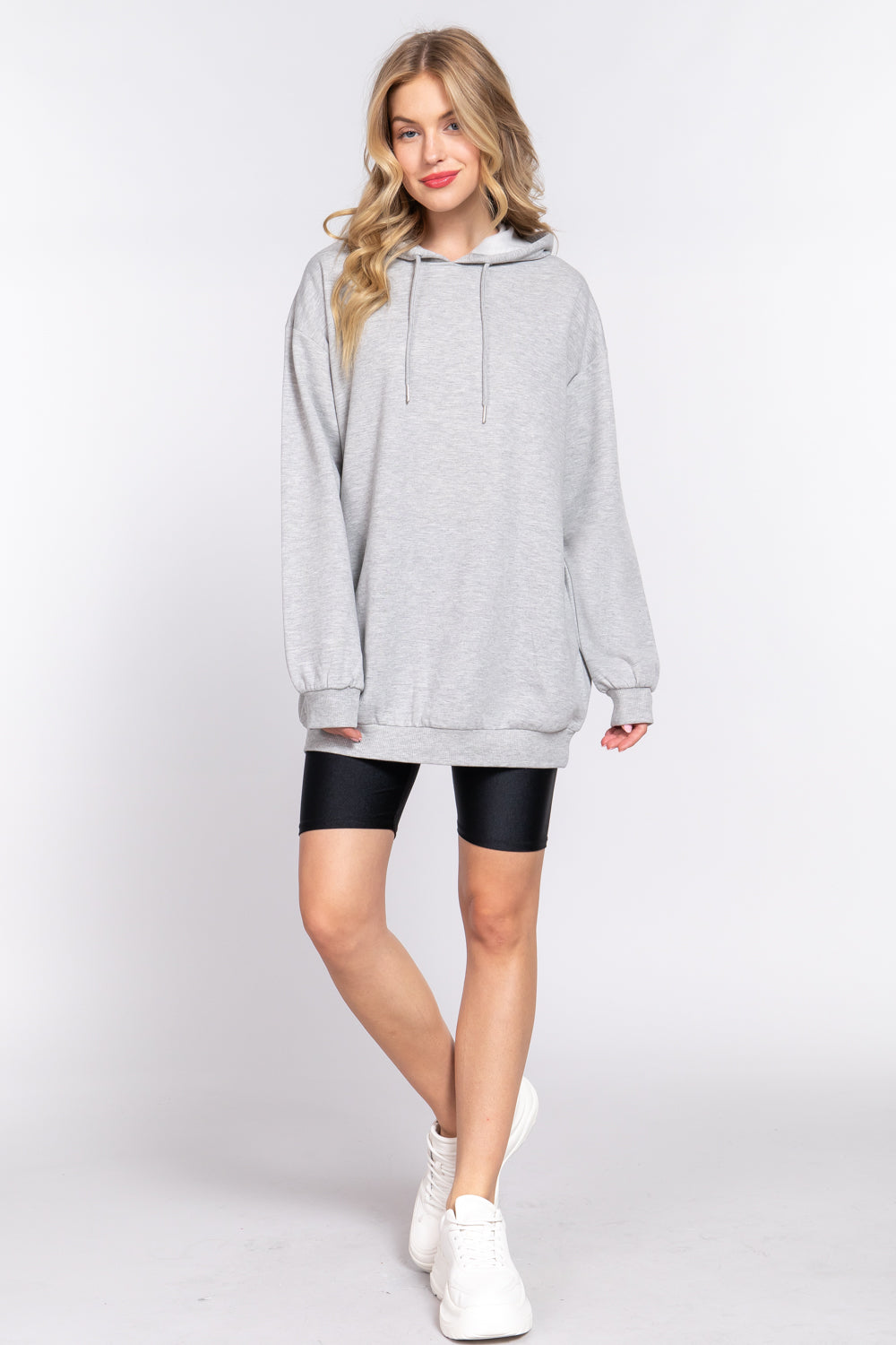 FRENCH TERRY OVERSIZED HOODIE TUNIC