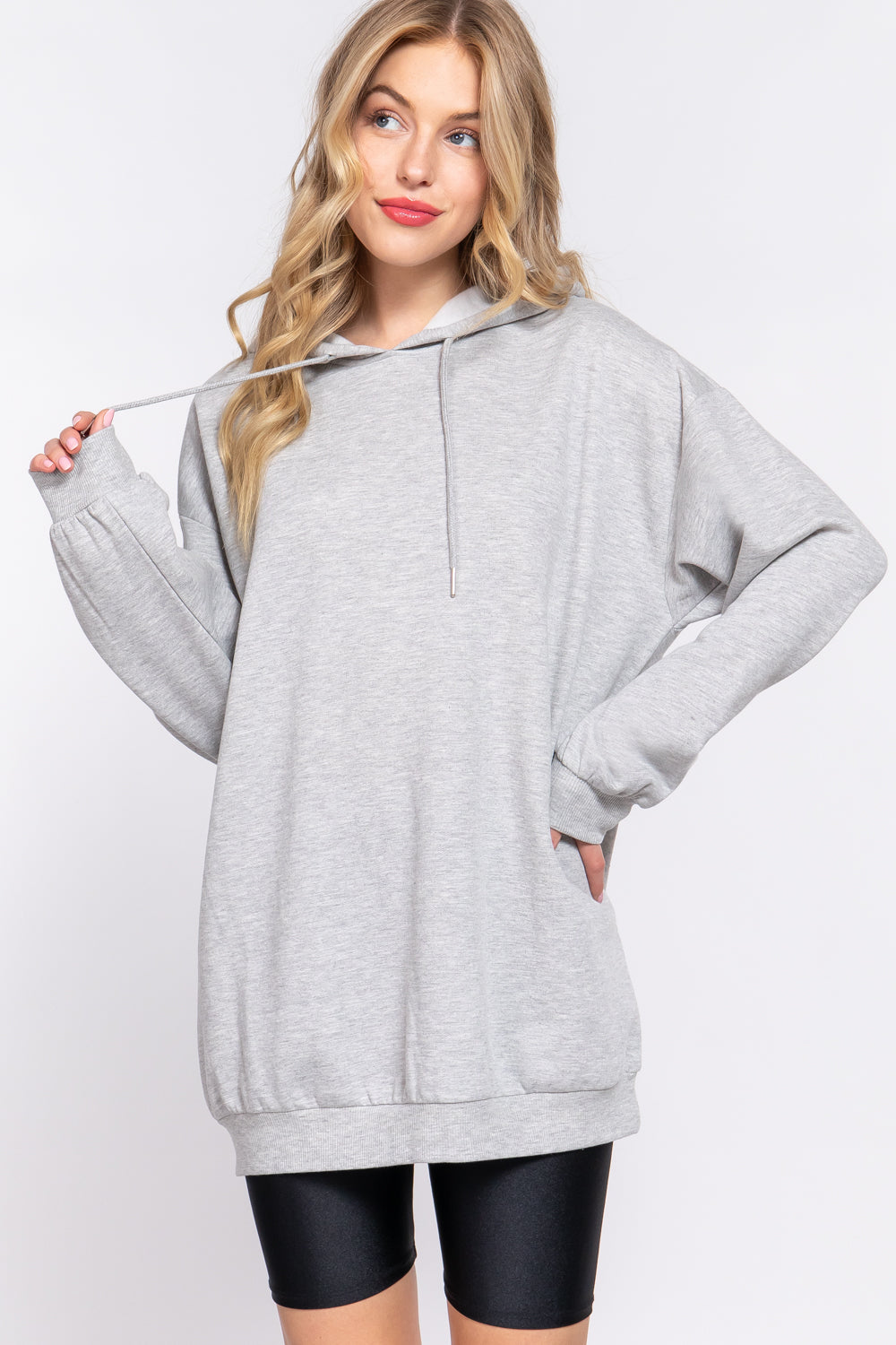 FRENCH TERRY OVERSIZED HOODIE TUNIC