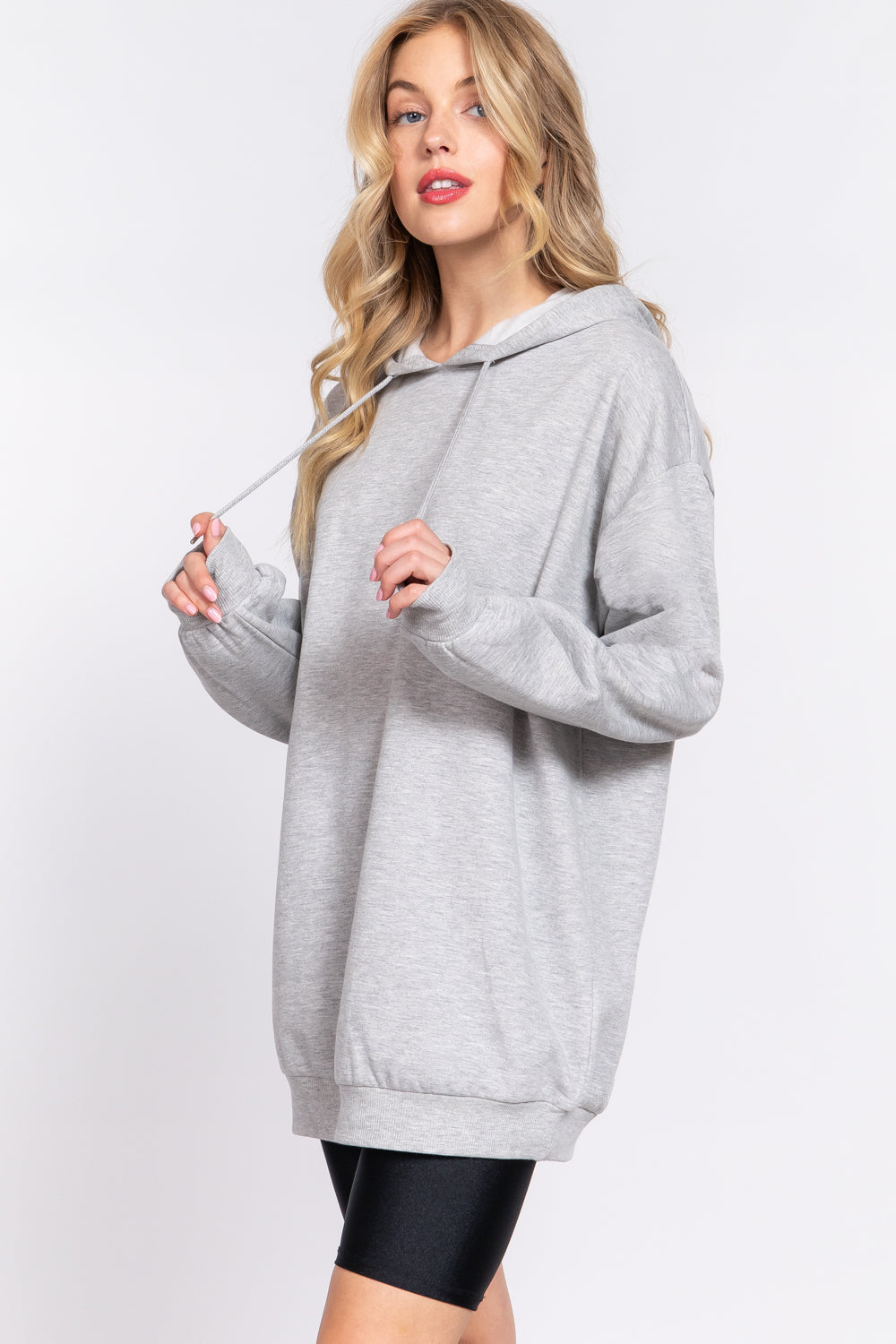 FRENCH TERRY OVERSIZED HOODIE TUNIC
