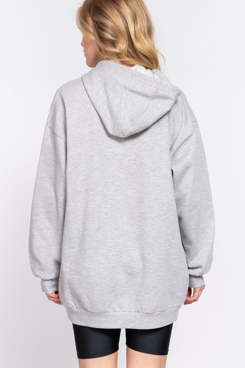FRENCH TERRY OVERSIZED HOODIE TUNIC