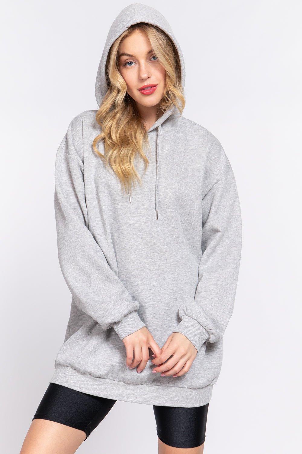 FRENCH TERRY OVERSIZED HOODIE TUNIC