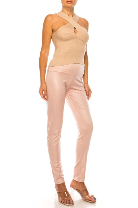 KNITTED CRIS-CROSS SWEATER CROP TOP