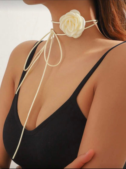 FLOWER RIBBON WAIST CHAIN/ NECKLACE