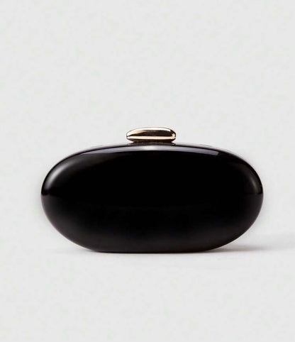 ROUND HARD SHELL CLUTCH EVENING BAG WITH CHAIN