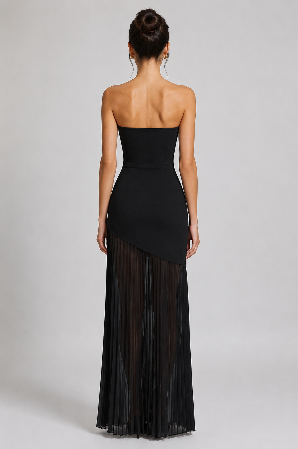 Axis Strapless Bandage Chiffon Maxi Dress