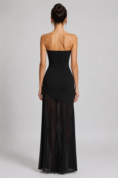 Axis Strapless Bandage Chiffon Maxi Dress