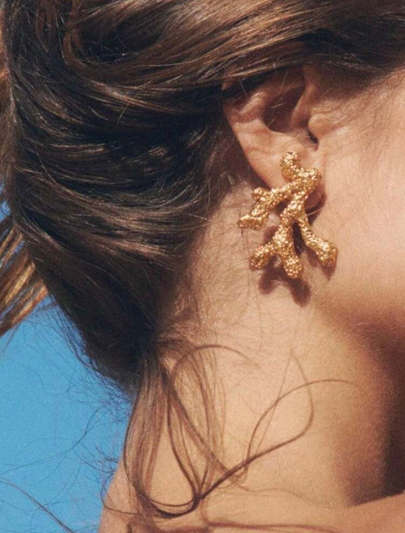 SILVER CORAL STUD EARRINGS