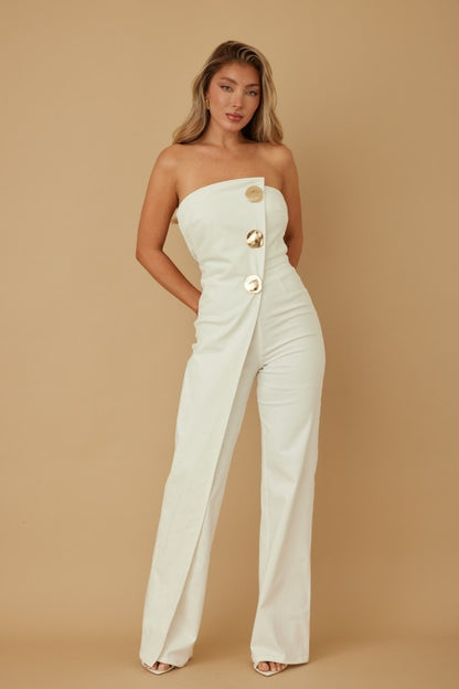 OPEN FLAP LAYER STRAPLESS JUMPSUIT