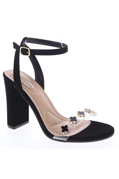 PATENT CLEAR STRAP DRESS HEELS