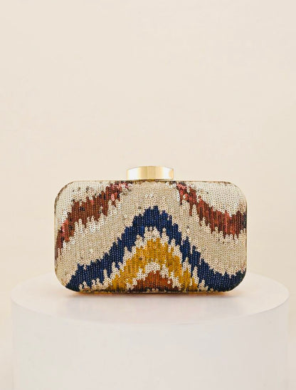 MULTI COLOR SEQUIN EVENING CLUTCH BAG