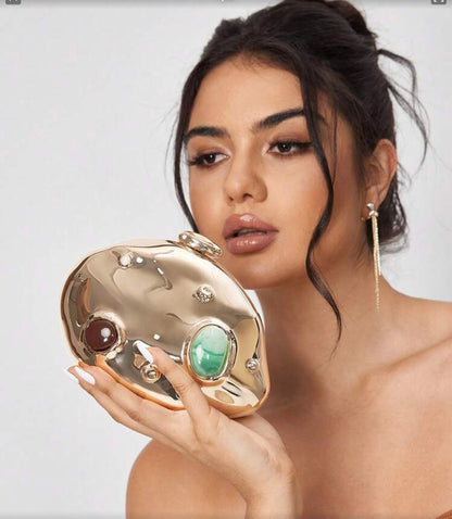 LUXURY HARD SHELL BOX SHAPED EVENING CLUTCH