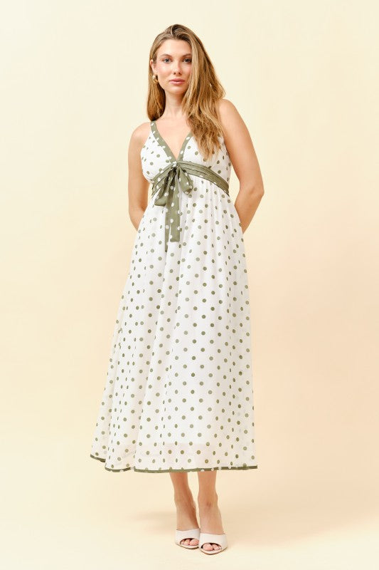 RETRO POLKA DOT MIDI SUMMER DRESS