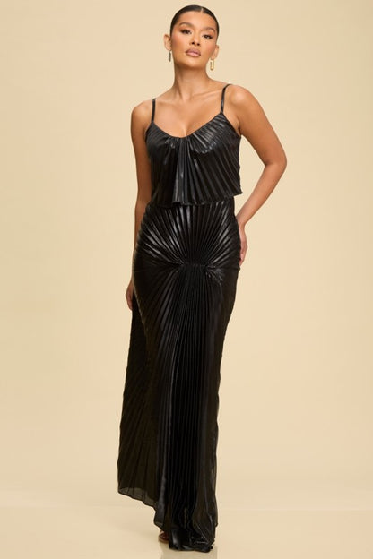 METALLIC RUCHED DOWN