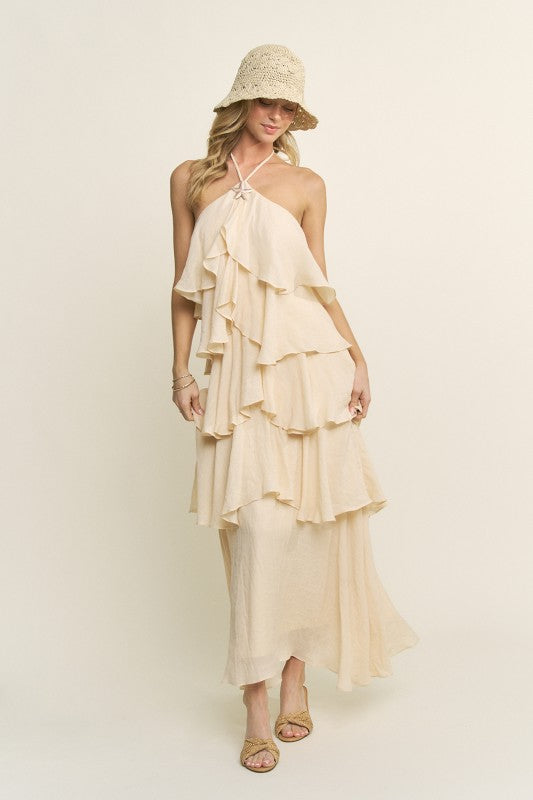 TIERED RUFFLE MAXI DRESS