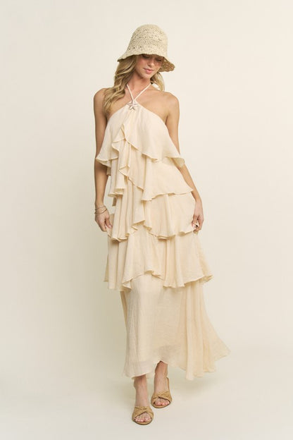 TIERED RUFFLE MAXI DRESS
