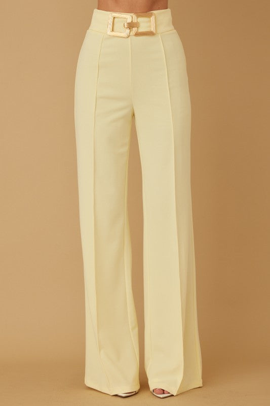 DRESSY OVERSIZED BUCKLE CHAIN PANTS
