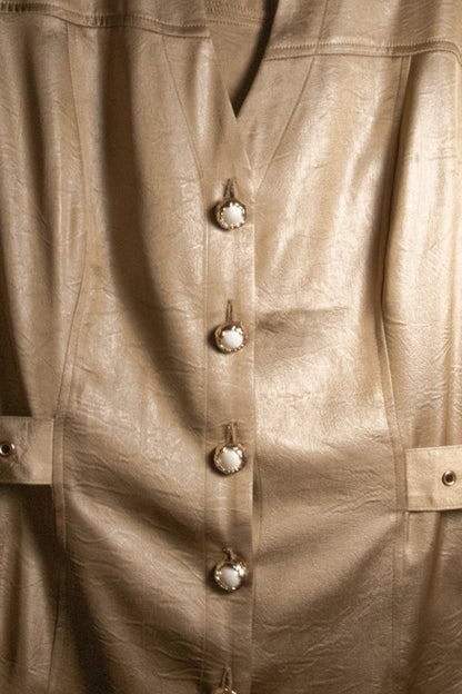 SATIN CRINKLED VEST & WIDE LEG PANTS SET