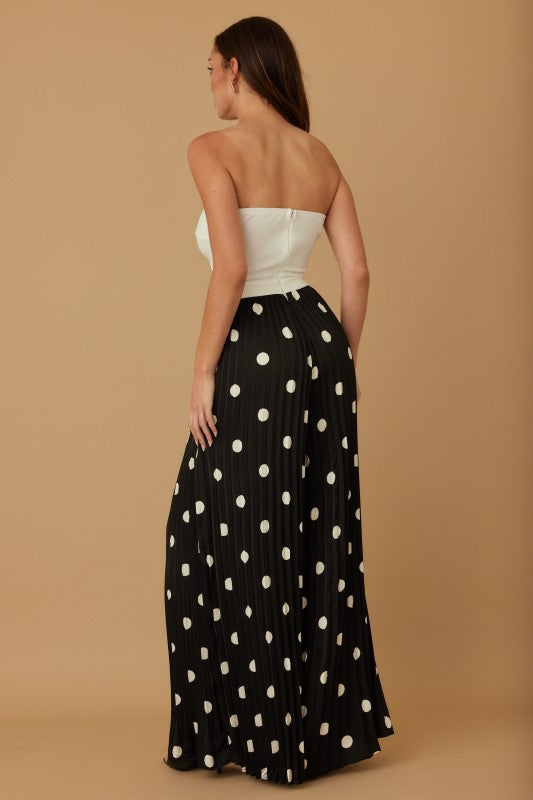 POLKA DOT WIDE LEG JUMPSUIT