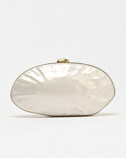 PEARL EFFECT HARD SHELL BOX SHAPED SUMMER CLUTCH