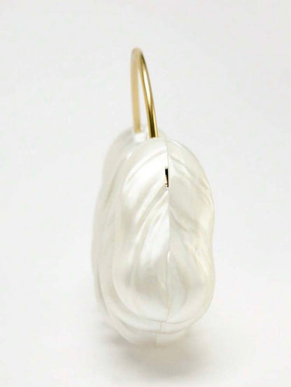 ACRYLIC SHELL SHAPED EVENING CLUTCH BAG