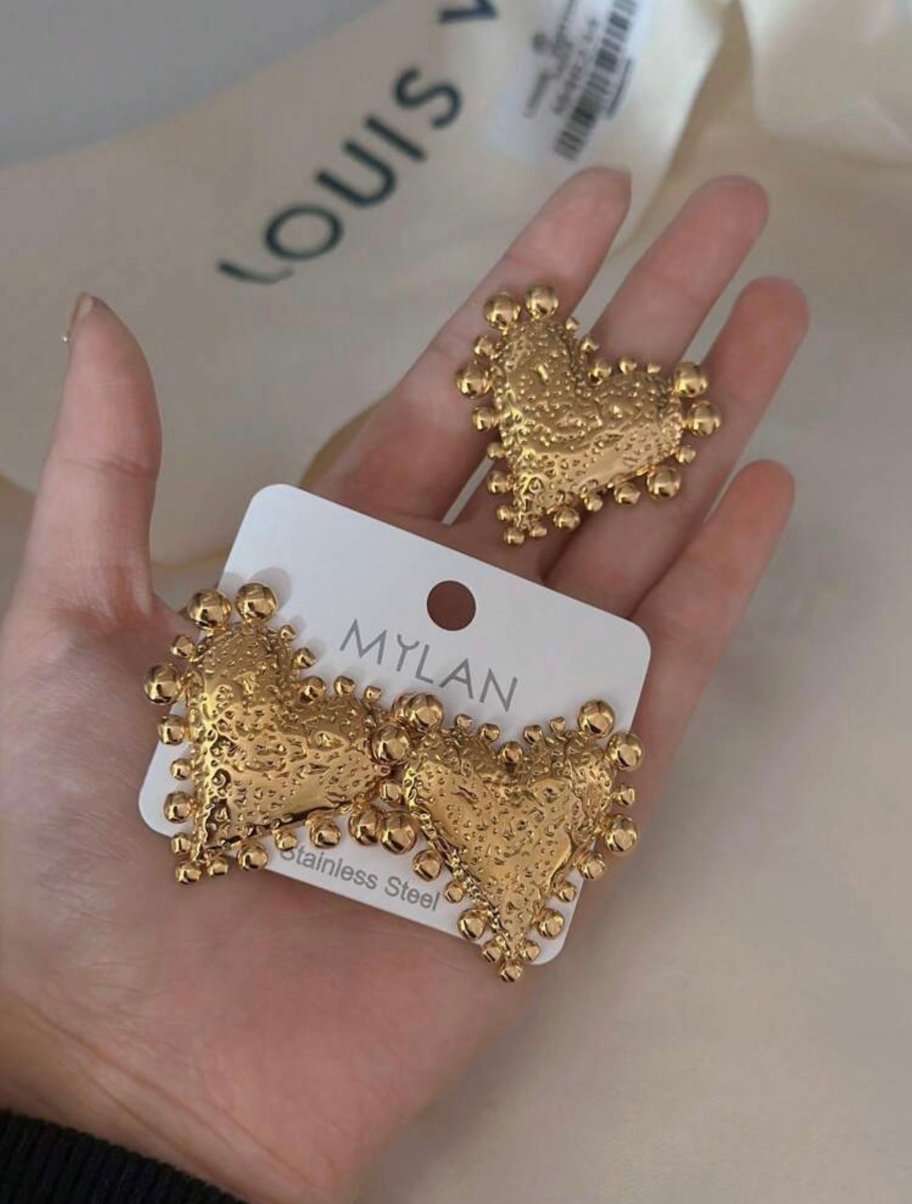 STAINLESS STEEL HEART EARRINGS