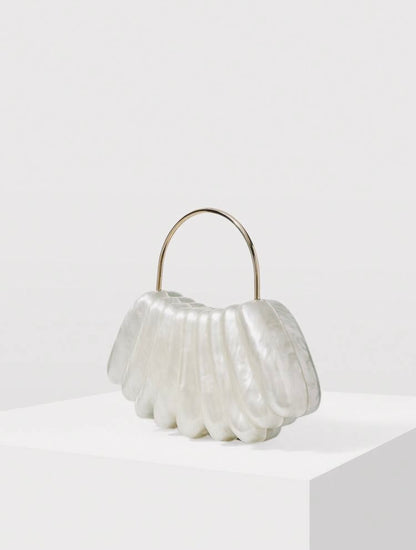 ACRYLIC SHELL SHAPED EVENING CLUTCH BAG