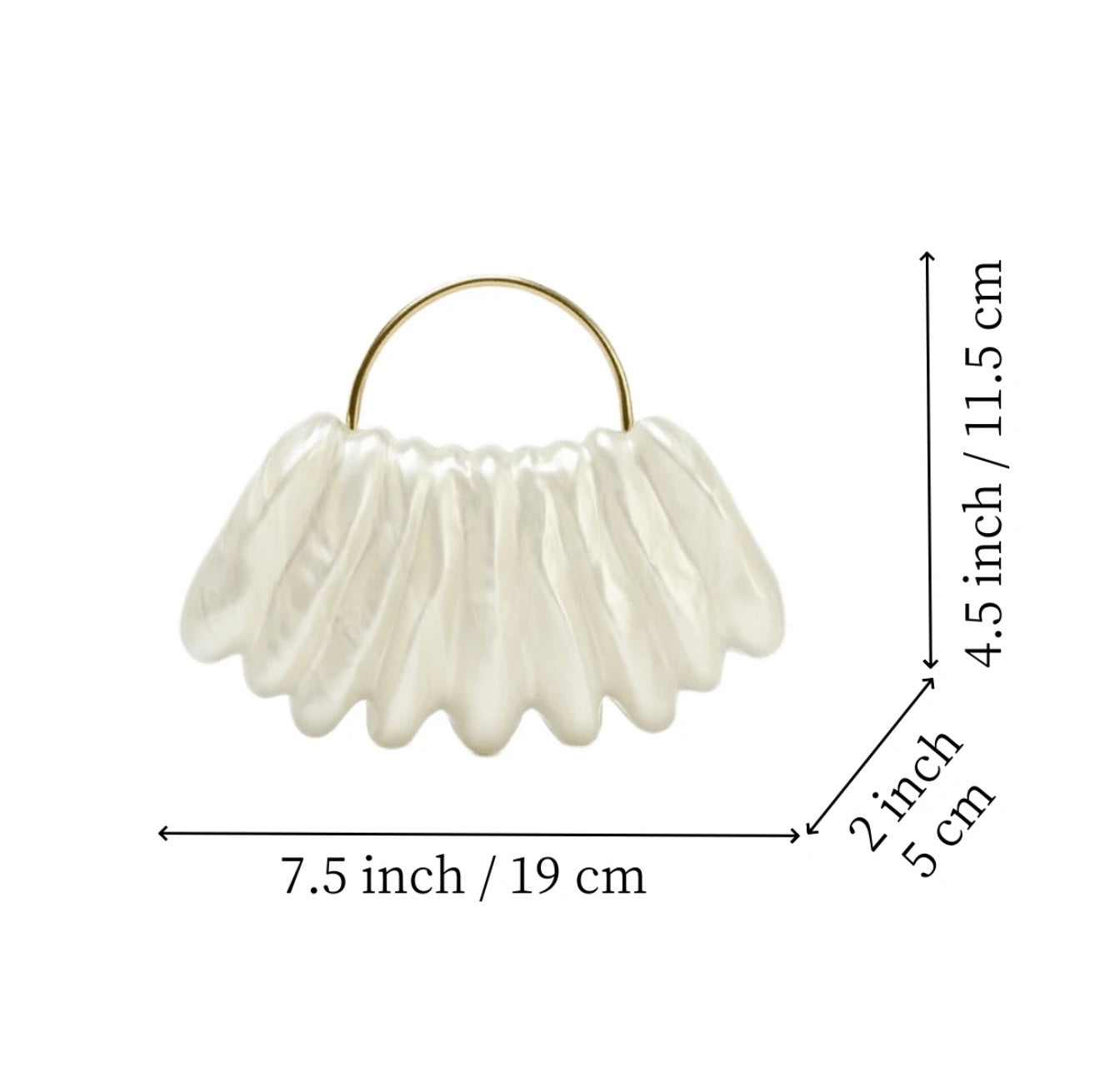 ACRYLIC SHELL SHAPED EVENING CLUTCH BAG