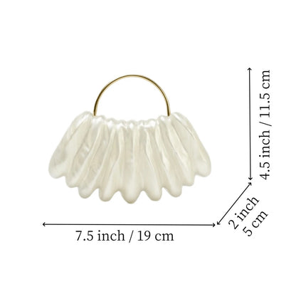 ACRYLIC SHELL SHAPED EVENING CLUTCH BAG
