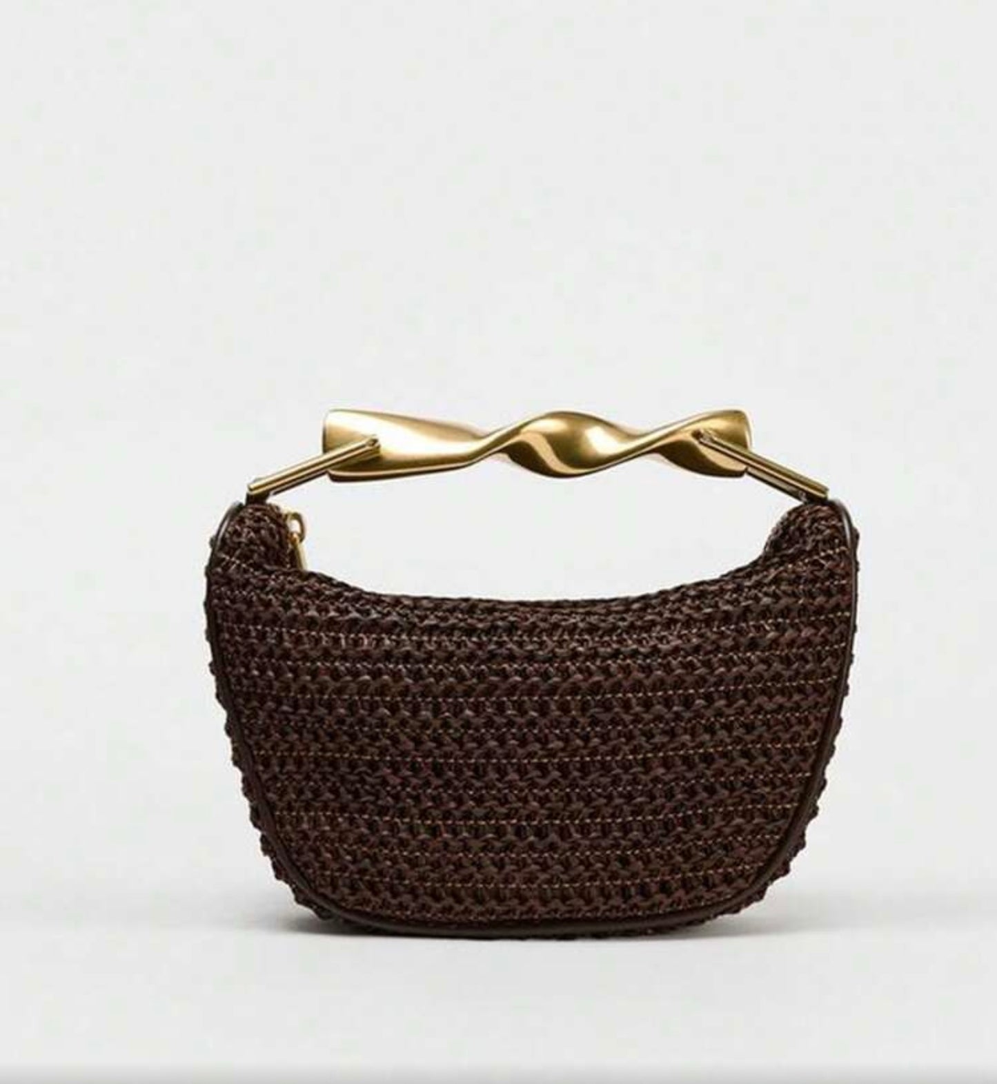 WOVEN METALLIC CUMMER CLUTCH BAG