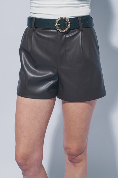 FAUX LEATHER SHORTS