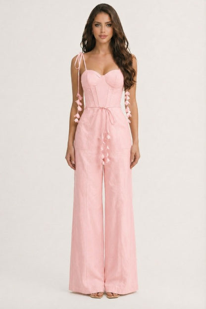 CORSET BODICE WIDE LEG JUMPSUIT
