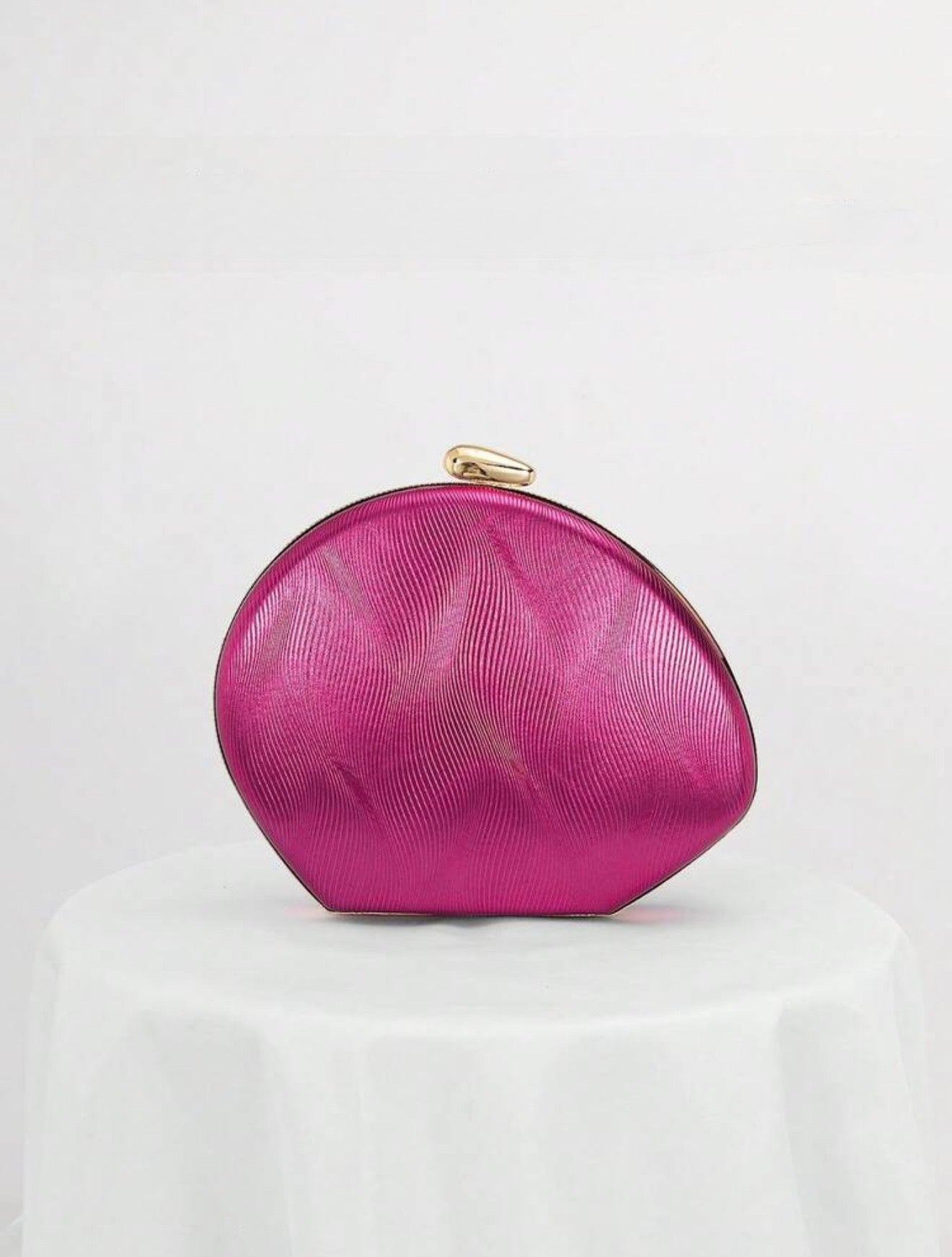 RIPPLE DESING BOX SHAPED EVENING CLUTCH BAG