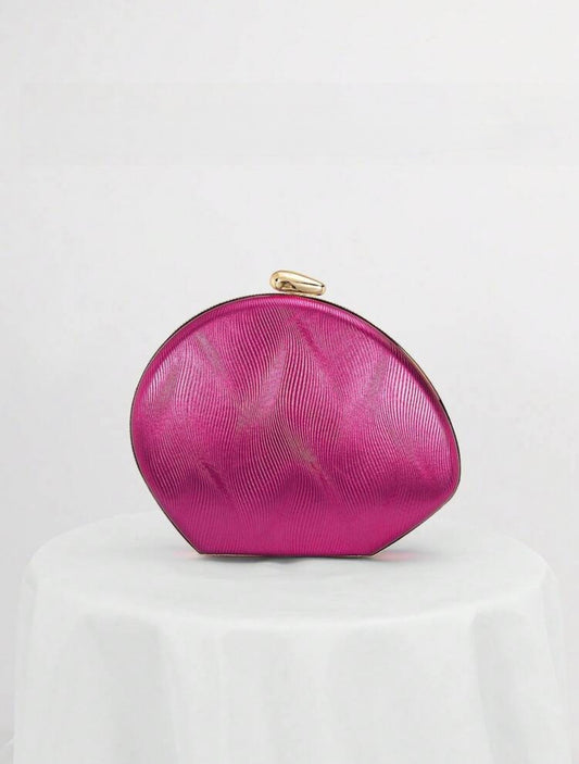 RIPPLE DESING BOX SHAPED EVENING CLUTCH BAG