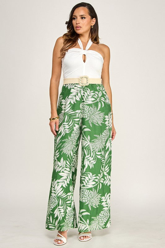 HALTER JUMPSUIT W/ CONTRAST BOTTOM
