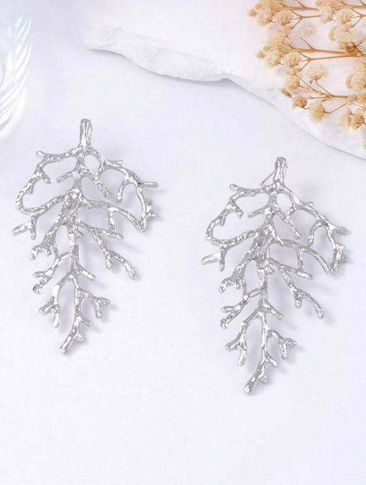 BIG CORAL STUD EARRINGS