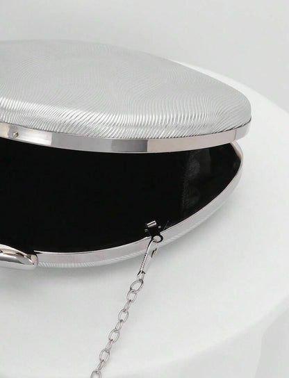 RIPPLE DESING BOX SHAPED EVENING CLUTCH BAG