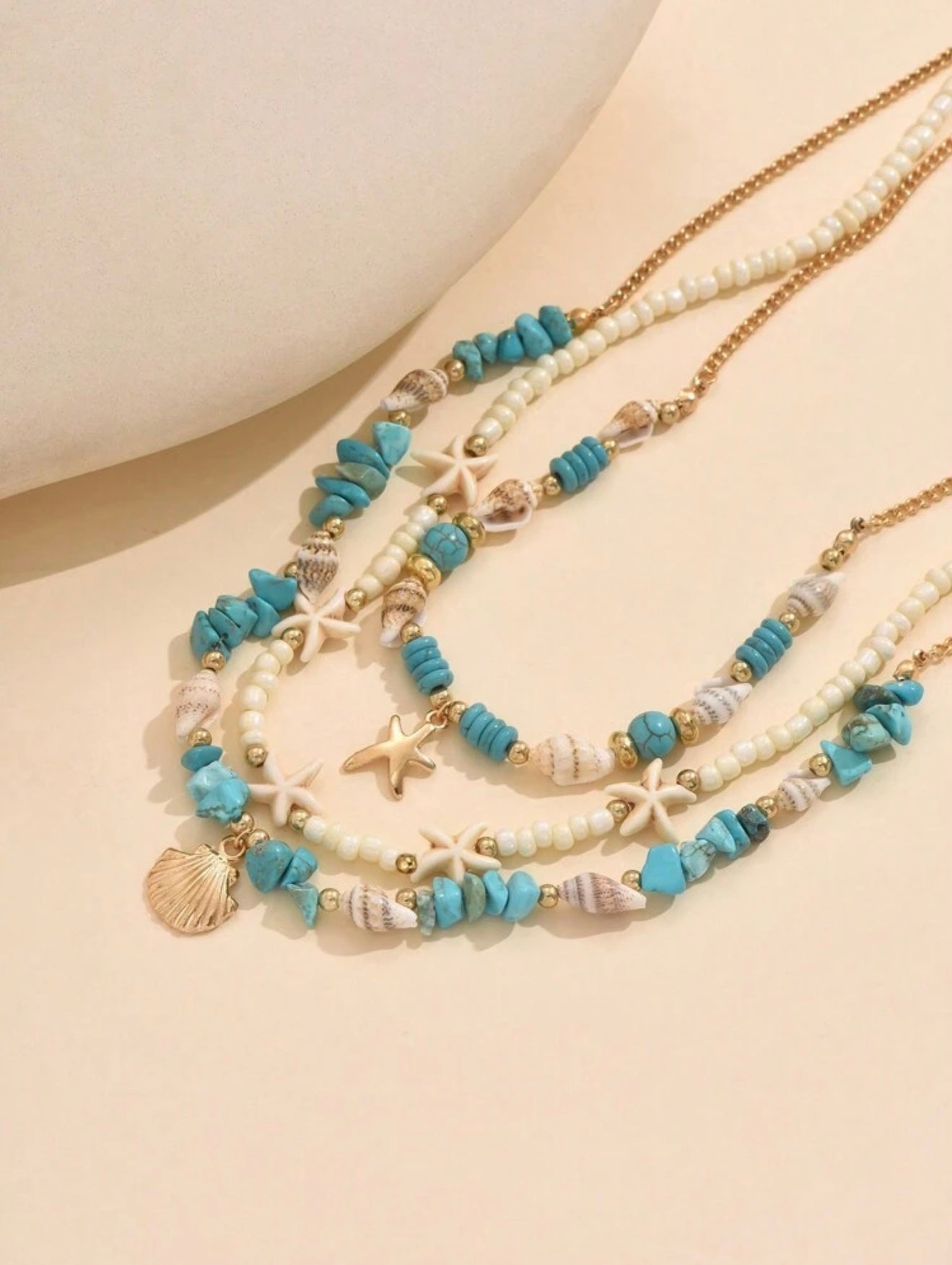 3 PCS BEADED NECKLACE
