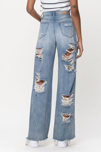 High Rise Wide Leg Jean Pants