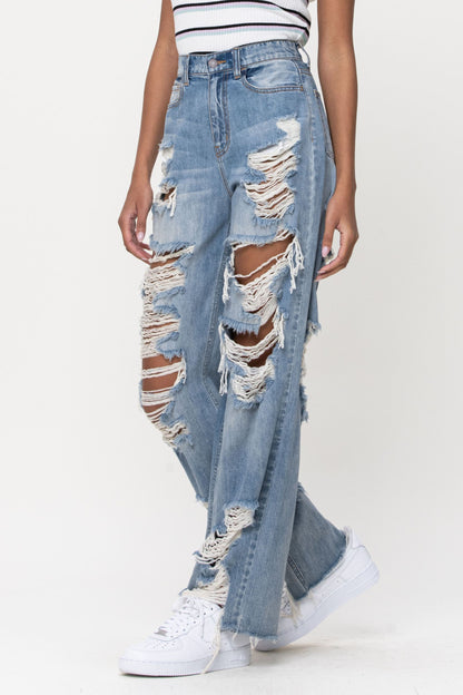 High Rise Wide Leg Jean Pants