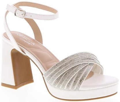 WOMEN RHINESTONE CHUNKY DRESS HEELS