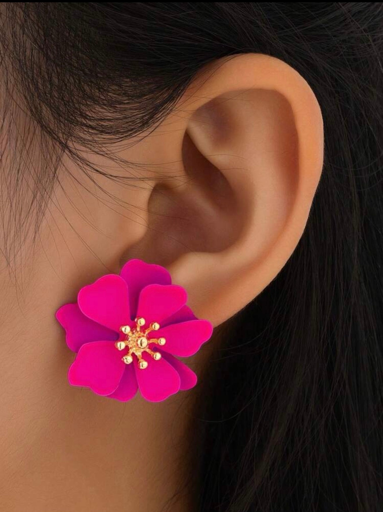 FLORAL SPRAY PAINTED EAREINGS