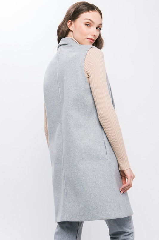 FLEECE LONG LINEN VEST