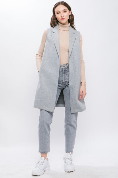 FLEECE LONG LINEN VEST