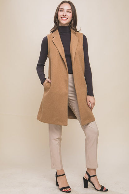 FLEECE LONG LINEN VEST